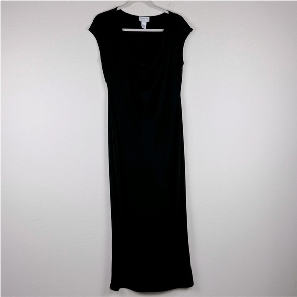 Carmen Carmen Marc Valvo Stretch Maxi Dress Cowl Neck Cap Sleeves - Picture 1 of 4